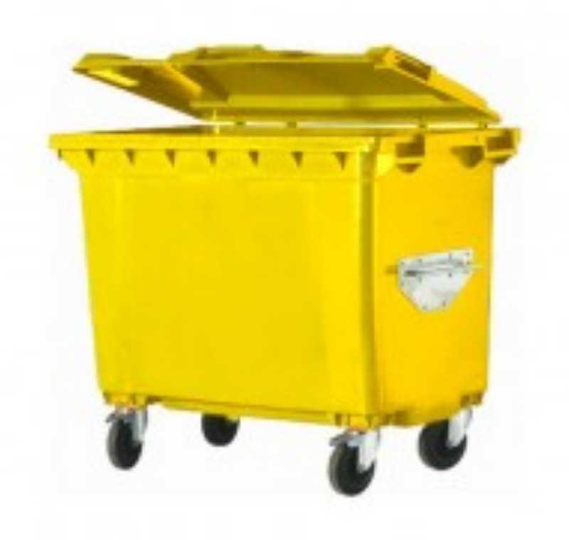 660 lt Sarı Plastik Çöp Konteyneri