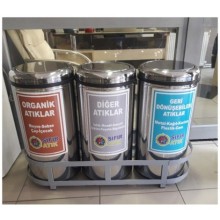 3 lü Geri Dönüşüm Atık Kutuları