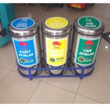 Döner Kapaklı 3 lü Sıfır Atık Kutuları