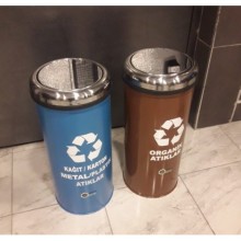 2 li Döner Kapaklı Geri Dönüşüm Kutusu