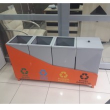 4 lü Geri Dönüşüm Atık Kutusu Seti