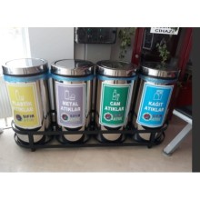 Dörtlü Döner Kapaklı Sıfır Atık Kutusu