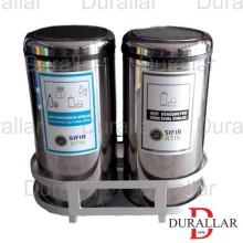 İkili Paslanmaz Sıfır Atık Geri Dönüşüm Kovası