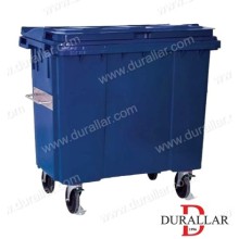 660 Litre Plastik Çöp Konteyneri Mavi Renk