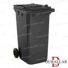240 Litre Plastik Çöp Konteyneri Siyah Renk