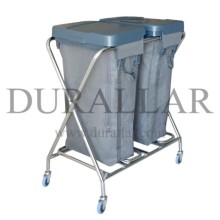 İki Bölmeli Çöp Çamaşır Arabası