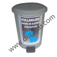 Maske ve Eldiven Atık Kutusu Pedallı 40 Litre