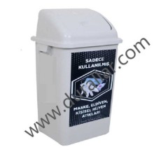 Maske ve Eldiven Atık Kutusu İtme Kapaklı 70 Litre