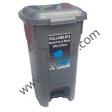 80 Lt Pedallı Maske ve Eldiven Atık Kutusu