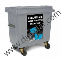 Maske ve Eldiven Atıkları Depolama Konteyneri 660 Lt