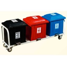 Pedallı 3 lü Plastik Atık Ünitesi 90 Litre