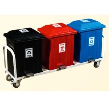 Pedallı 3 lü Geri Dönüşüm Kutusu 120 Litre