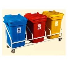 Rotasyon Plastik 3 lü Geri Dönüşüm Konteyneri 330 Litre