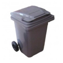 80 Litre Plastik Çöp Konteyneri Gri Renk