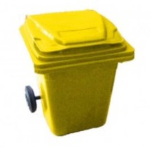 80 Litre Plastik Çöp Konteyneri Sarı Renk
