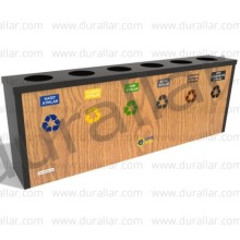 6 lı Ahşap Sıfır Atık Ünitesi