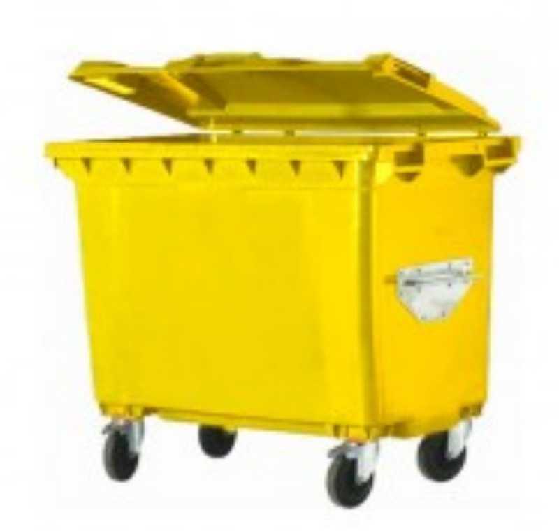 770 lt Sarı Plastik Çöp Konteyneri