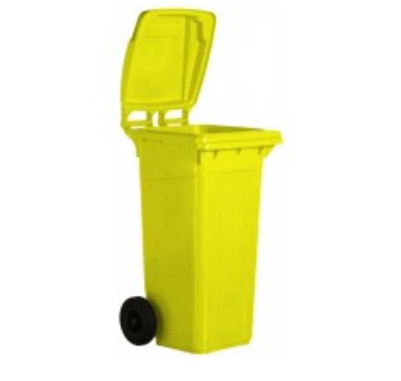 Plastik Çöp Konteyneri -120 Lt Sarı