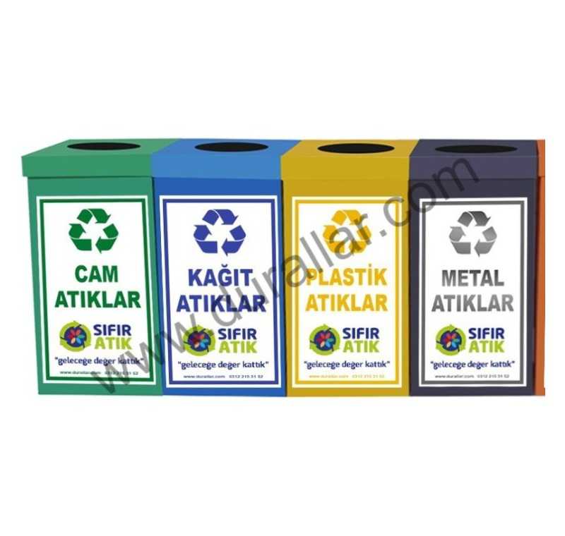 Plastik Sıfır Atık Çöp Kutusu -Sıfır Atık Etiketli