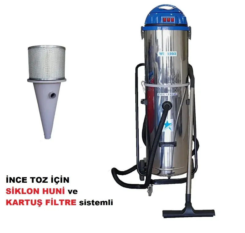 Siklon Sistemli Sanayi Tip Süpürge -Clean DTM-1203