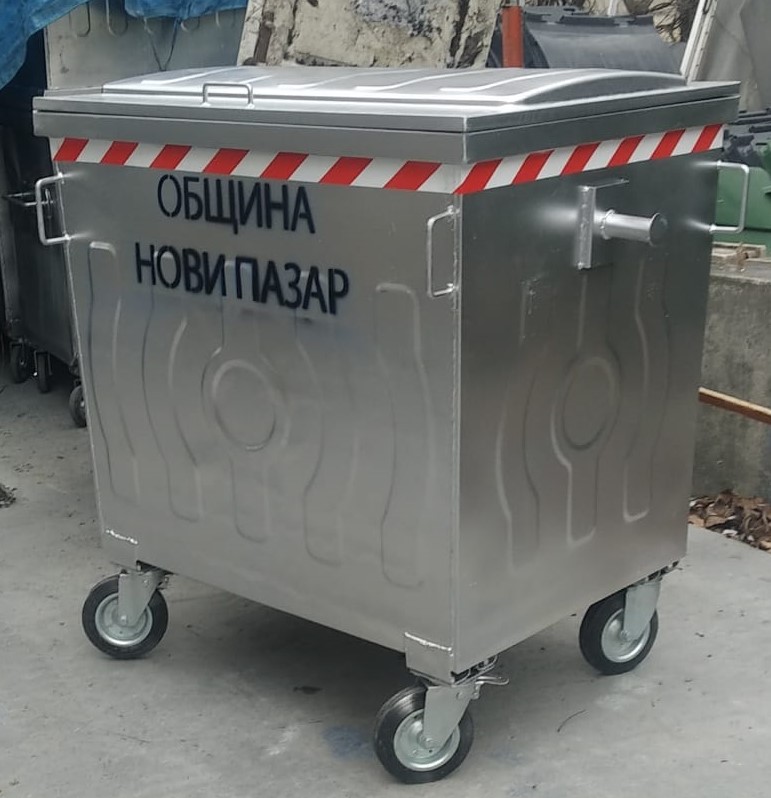 galvanized metal garbage container